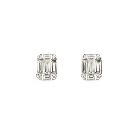 18k White Gold Diamond Set Earrings 2.13ct H/VS